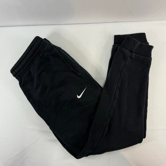 Nike Black Sweatpants With Embroidered Swosh Size Medium - Picture 1 of 7
